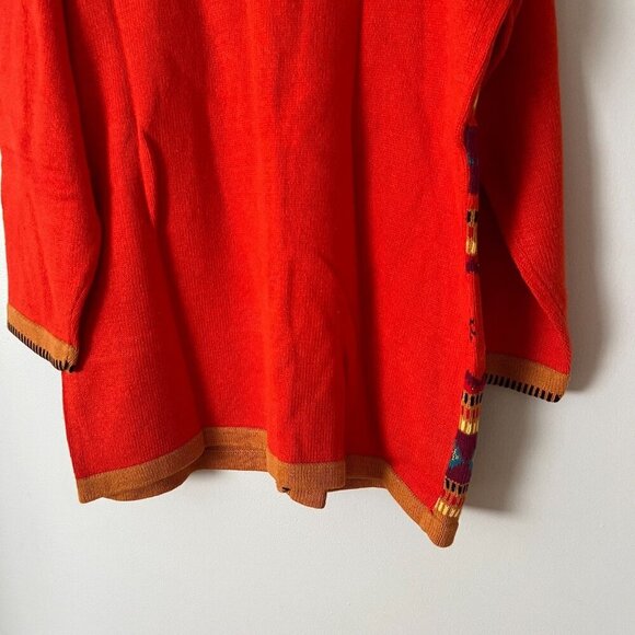 NWT Storybook Knits Southwest Print Orange Cardigan Sweater Women's Plus Size 1X - Picture 7 of 8